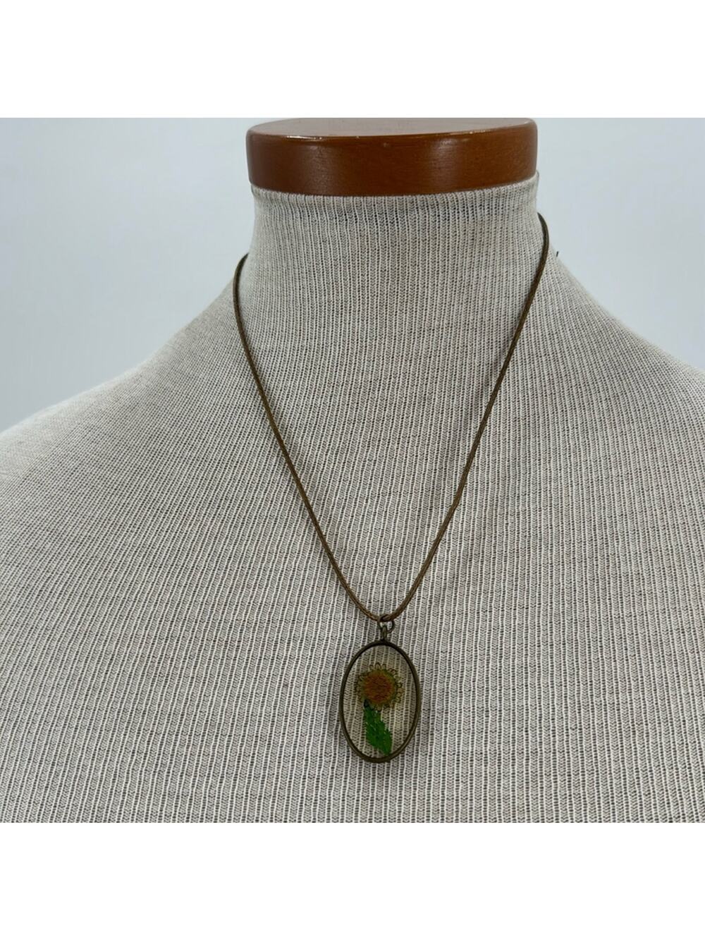 Pressed dandelion 18 inch necklace